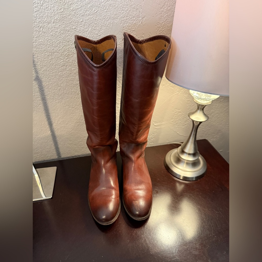 Brown leather frye boots
